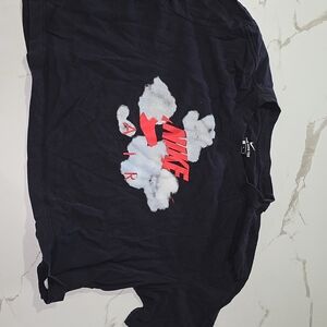 Nike Black Tee with Red and White Graphic Crop Style